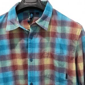 Vans Plaid Button Down Shirt Men's Johnny Layton Size L Multicolor Casual Shirt